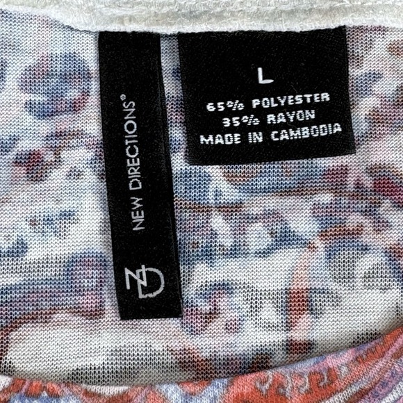 New Directions ND Paisley Tunic Top Women's Large Boho‎ Chic Y2K Artsy Festival - Picture 4 of 11